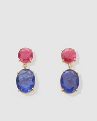 Gloria Ortiz - Pendientes Pedrería Azul Y Rosa precio