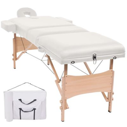Mesa plegable de masaje vidaXL, 3 zonas 10 cm de grosor Blanco en oferta