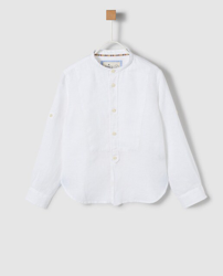 Bass 10 - Camisa De Niño Blanca Cuello Mao en oferta