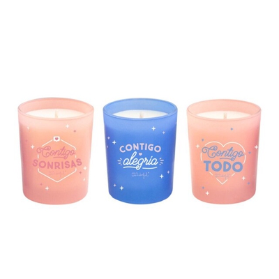 MR.WONDERFUL - Set De 3 Velas Para Parejas Con Chispa Para Rato Mr. Wonderful: Contigo SONRISAS,CONTIGO Alegría,Contigo TODO