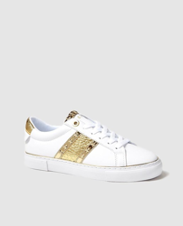 Guess - Zapatillas Deportivas De Mujer En Blanco Con Detalle Banda Dorada,  precio y características - Shoptize
