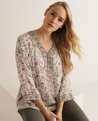 Couchel - Blusa De Mujer Talla Grande Con Estampado Floral Multicolor en oferta