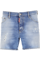 Dsquared Shorts para Hombre, Pantalones Cortos, Azul Vaquero Claro, Algodon, 2017, 46 48 precio