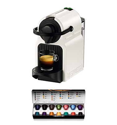 Nespresso Krups Inissia XN1001 - Cafetera monodosis de cápsulas Nespresso, 19 bares, apagado automático, color blanco