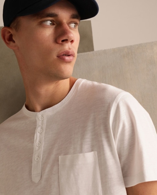 Green Coast - Camiseta Panadera De Hombre Blanca De Manga Corta