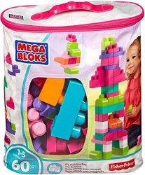 Mega Bloks Juego de construcción de 60 piezas, bolsa ecológica rosa, juguetes bebé +1 año (Mattel DCH54) características