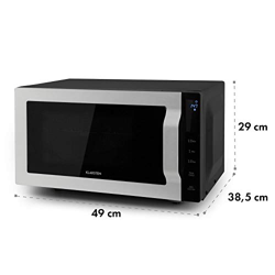 Klarstein Brilliance Roomy - Horno microondas grill, Microondas 2 en 1, Microondas 900W, Grill 1000W, Capacidad 25L, 14 programas, 2 modos combi grill características