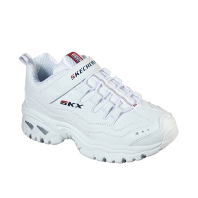 Skechers - Zapatillas De Niña De Piel En Color Blanco Con Plantilla Memory Foam