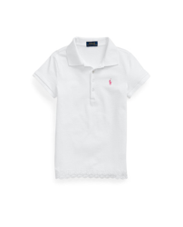 Compra Polo Ralph Lauren Polo De Bebe Nina En Blanco Con Puntilla Al Mejor Precio Shoptize