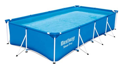 Bestway Steel Pro 56405 - Piscina (Piscina con Anillo Hinchable, Rectangular, 5700 L, Azul, PVC, Acero)
