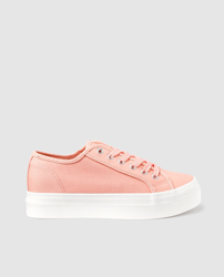 Green Coast - Zapatillas De Lona De Mujer De Color Rosa Con Plataforma Ancha precio
