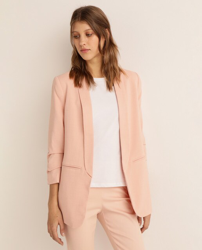 Compra Easy Wear - Blazer De Mujer Cuello Smoking Manga Fruncida al mejor  precio - Shoptize