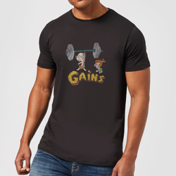 Camiseta Los Picapiedra Bam Bam Gains - Hombre - Negro - XXL - Negro en oferta