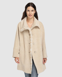 FSH - Abrigo Alpaca De Mujer Tira Rex-rabbit Natural Y Manga Japonesa precio