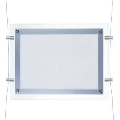 Marco cuadro iluminado por LED PrimeMatik, A2 670x495mm doble cara de metacrilato para cartel anuncio letrero
