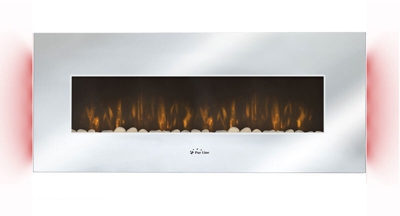 Chimenea eléctrica recta LED pared 2000W - PURLINE