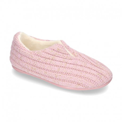 Zapatilla De Casa Cerrada Con Abertura En Lana. 31 Rosa. en oferta