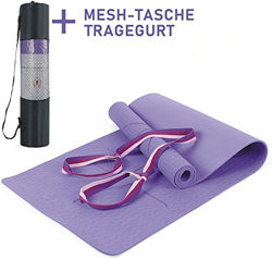Colchoneta de ejercicios Basic + correa de transporte - Colchoneta de yoga antideslizante - Colchoneta de entrenamiento 183 x 61 x 0.6 cm - Apto para  precio