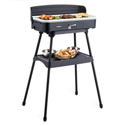 Oneconcept Porterhouse Black Edition - Parrilla eléctrica, Barbacoa de 2200W, Película Protectora cerámica, Recoge-Grasa, Seguridad Ante Viento/Salpic precio