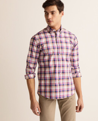 Mirto - Camisa De Hombre Classic De Cuadros Azul en oferta