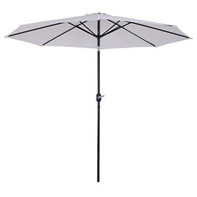 Outsunny Sombrilla Grande de Jardín Manivela para Abrir Fácil y Ángulo Regulable Φ3m