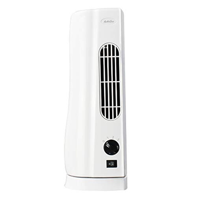 AirArtDeco Mini Ventilador de Torre de 15 Pulgadas (48 cm) con Control Remoto para el hogar y la Oficina | Ventilador de enfriamiento oscilante de 3 v