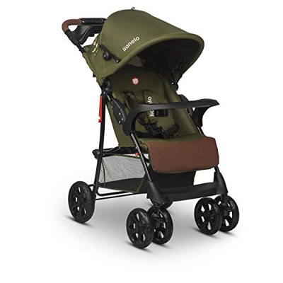 Lionelo Emma Plus - Silla de paseo ligera y moderna, pequeña y plegable, con posición tumbada, color verde