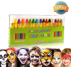 GiBot Pintura Facial y corporales, 16 Colores Pintura Corporal y Facial Body Paint, Maquillaje Carnival Set para niño, no tóxico, Easy on y Off características