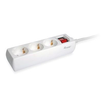 Equip Base Múltiple 3 Salidas 1.5m Botón Encendido Blanco - Regleta