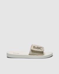 MICHAEL Michael Kors - Chanclas De Mujer Michael Kors De Coloro Oro Con  Cierre Velcro. Modelo MK SLIDE. a un precio más barato - Shoptize