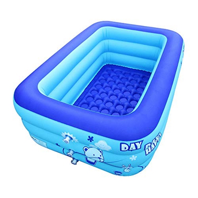 ECOiNVA Piscinas Hinchables Bañeras de Baño Jacuzzis de Jardín Piscinas portátiles de Viaje con inflador de Bomba de Aire eléctrico (M)