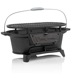 BBQ-Toro Olla Parrilla de Hierro Fundido con Rejilla de Cocción | 50 x 25 x 23 cm | Parrilla de Carbón para Camping estilo Hibachi precio