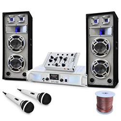 Electroni-Star Polar Bear - Equipo DJ PA , Set Completo , Mesa de Mezclas , Altavoces , Bass Reflex , Amplificador 1000W , Potencia 2200W , USB , SD , características