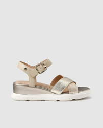 Geox - Sandalias De Cuña De Mujer De Piel En Color Oro características