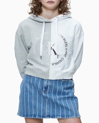 Calvin Klein Jeans - Sudadera De Mujer Bicolor Con Capucha