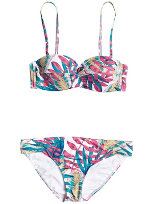 Roxy Into The Sun Bandeau Bikini Set blanco