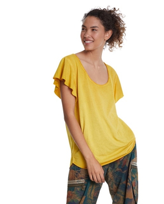 Desigual - Camiseta De Mujer De Manga Corta Con Flores