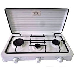 Cocina de Gas Portátil para camping, 3 quemadores, blanco KN-03/1K blanco UNIQUE precio