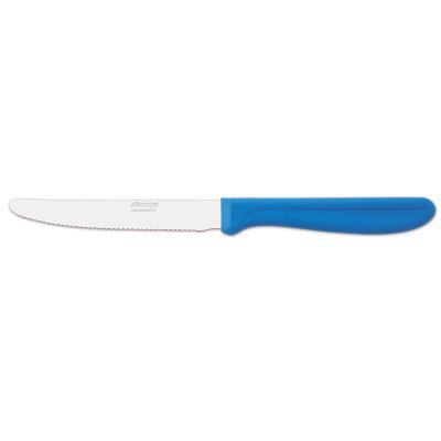 Cuchillo para mesa Arcos Génova 370323 de acero inoxidable Nitrum y mango de Polipropileno de COLOR  azul, hoja de 11 cm con funda hoja y caja expositor