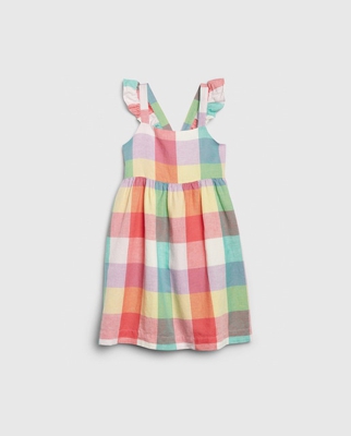 GAP - Vestido De Niña De Cuadros Multicolor