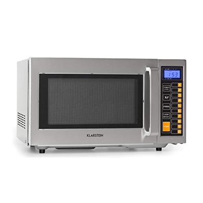 Klarstein Pro Bestzeit 25 Microondas Profesional - gastronomía, uso comercial 1000W, cámara de cocción de 25 litros, 52 x 31 x 44 cm, pantalla LCD, 3 