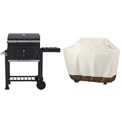Tepro Toronto Click 2019 - Barbacoa de carbón/Parrilla Carro esmaltada, Antracita/Acero Inoxidable + AmazonBasics Funda Protectora para Barbacoa (tama en oferta