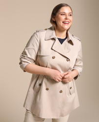 Woman Plus El Corte Inglés - Gabardina De Mujer Talla Grande En Color Beige  Con Cinturón a un precio más barato - Shoptize