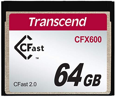 Transcend 64GB CFX600 CFast 2.0 Memoria Flash SATA MLC - Tarjeta de Memoria (64 GB, SATA, MLC, 512 MB/s, Negro)