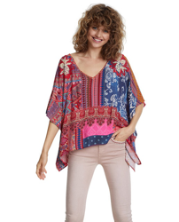 Desigual - Blusa De Mujer Estampada Con Bajo Asimétrico características