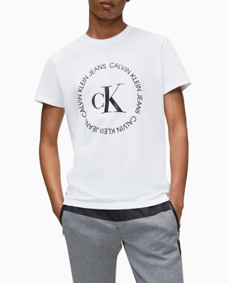 Calvin Klein Jeans - Camiseta De Hombre Blanca De Manga Corta