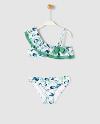 Tizzas - Bikini De Niña De Ciruelas Con Volante características