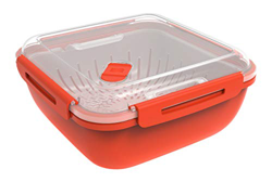 Rotho Microwave - Microondas de plástico, Rojo, quadratisch (1.7 l) precio