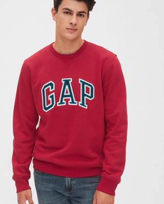GAP - Sudadera De Hombre Roja Con Cuello Redondo