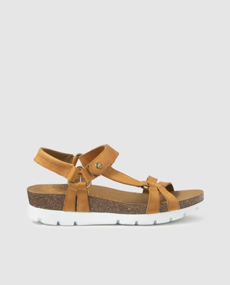 Panama Jack - Sandalias De Cuña De Mujer De Napa En Color Marrón